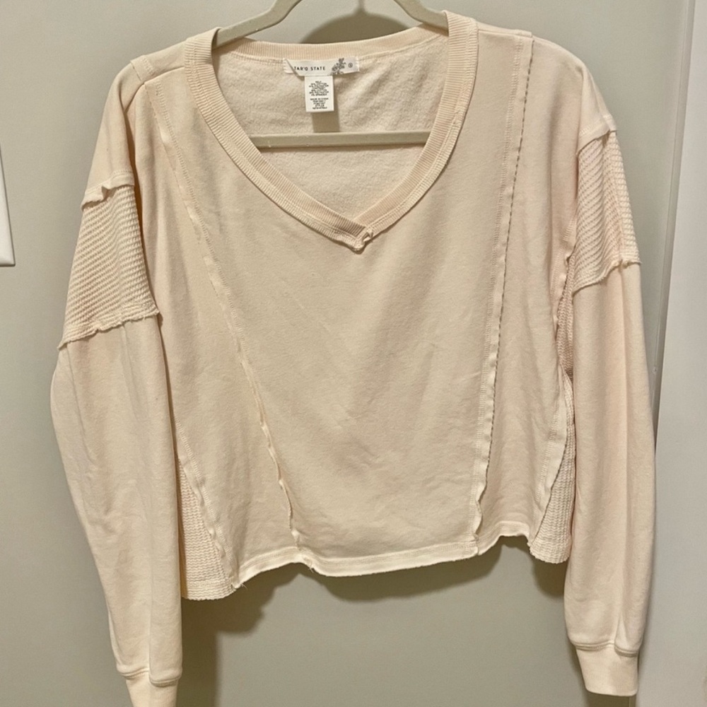 Altar’d State Cream V-Neck Sweater Top